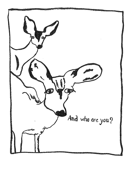 'And Who Are You?', ink on paper, 2023