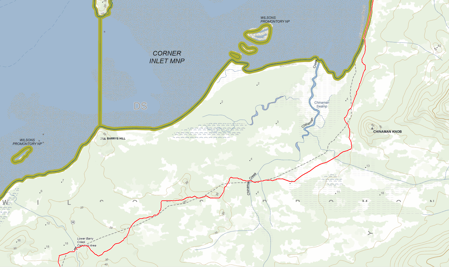 Chinaman Swamp track comparison