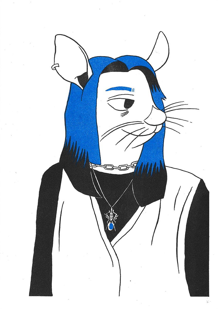 'Angelica', two-colour risograph print, 2025