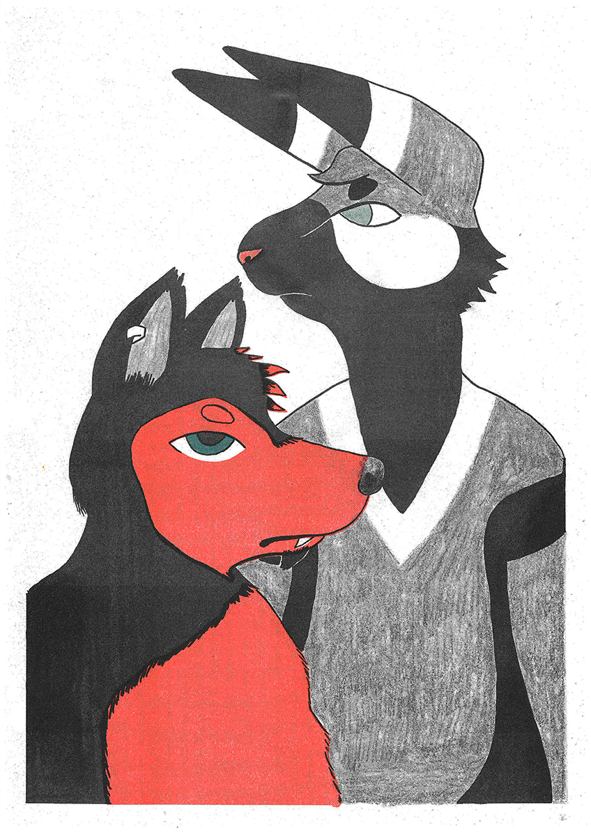 'Madison', three-colour risograph print, 2025