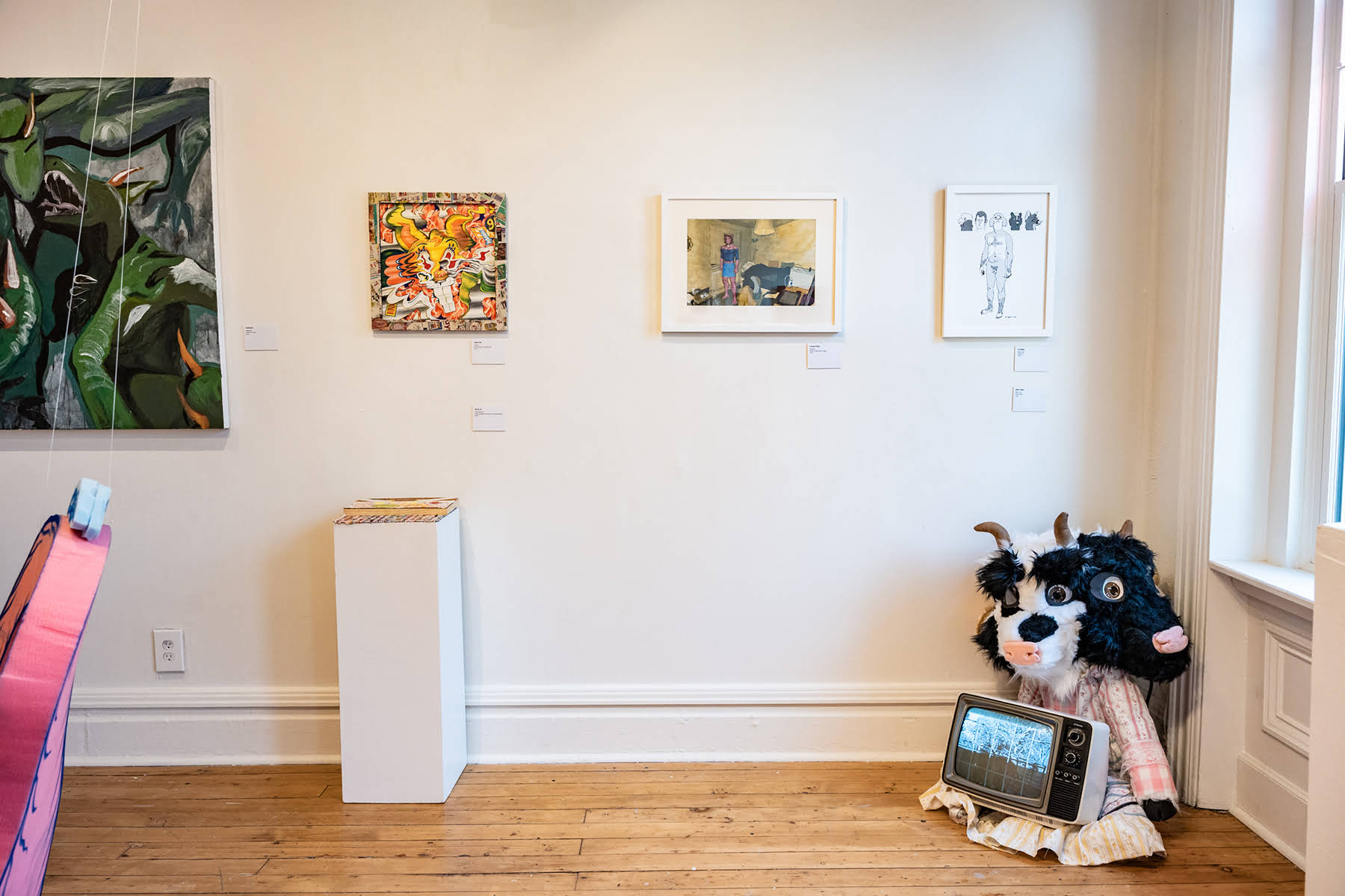 'Four Masks', risograph print, 2025