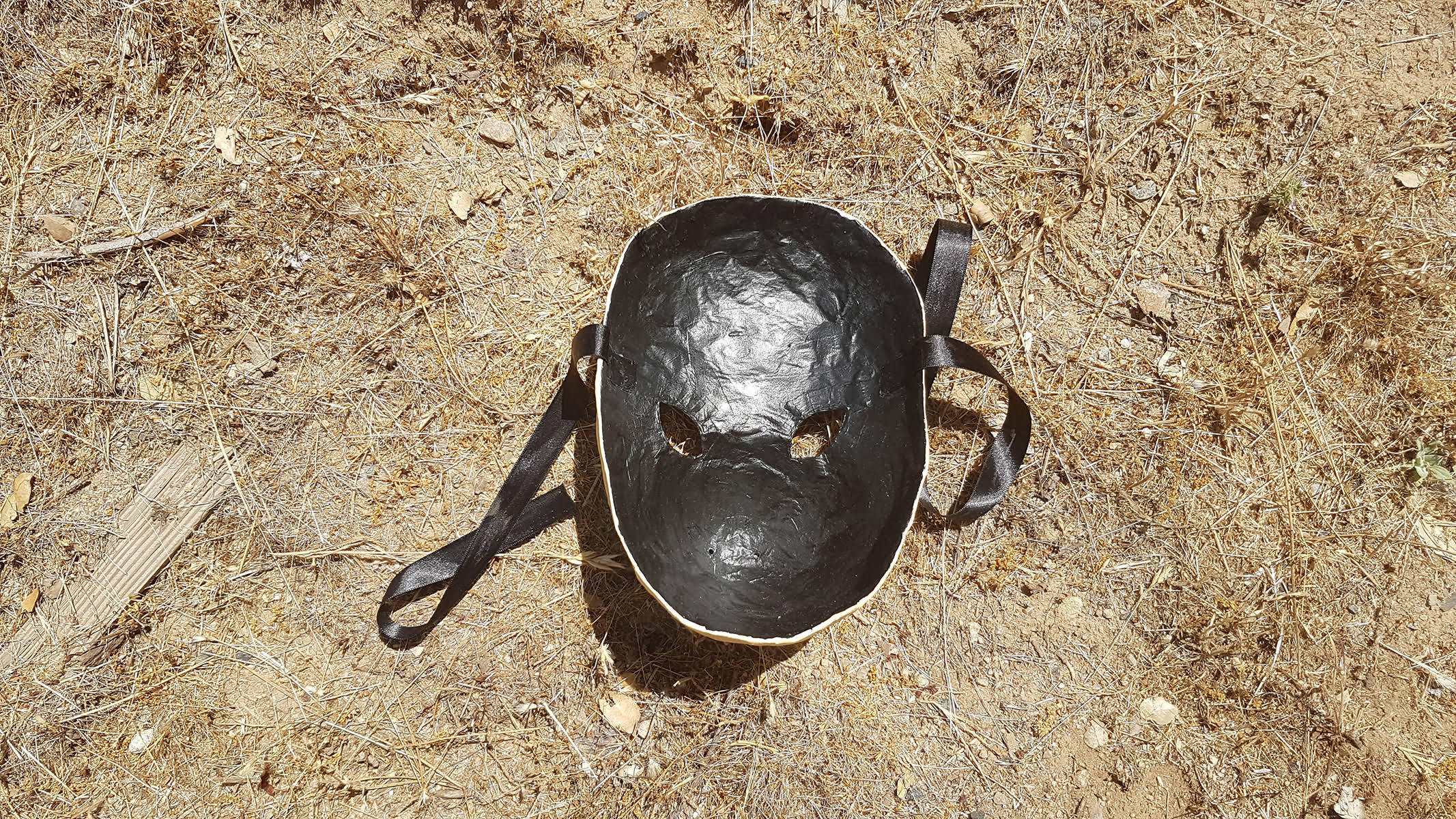 Mask, papier-mache and acrylic, 2023