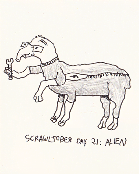 Scrawltober 2022 Day 21 - Alien