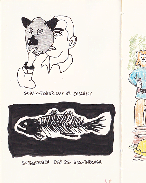 Scrawltober 2022 Day 24 - Disguise & Day 25 - See-through