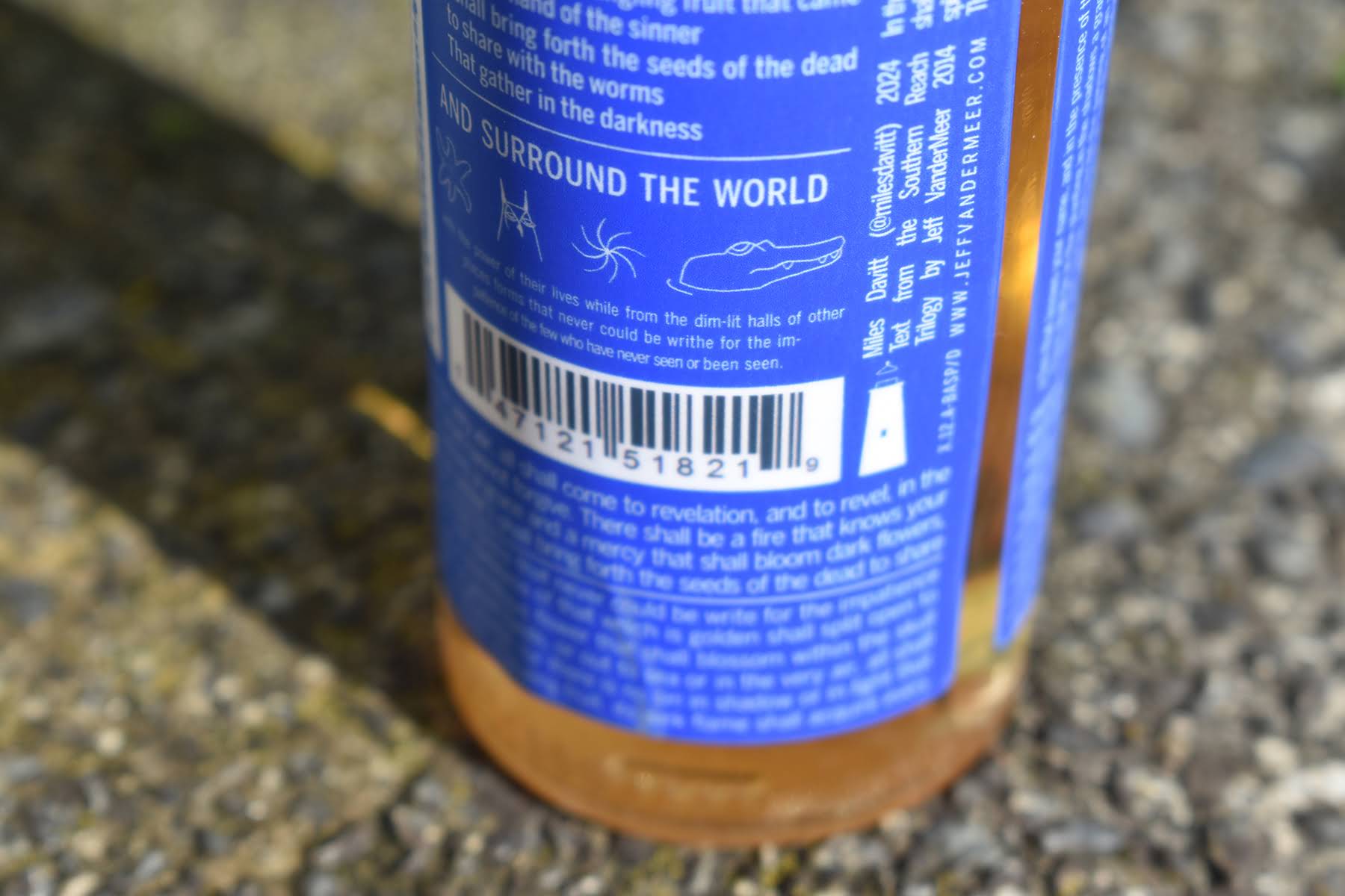 'Sermon', adhesive label on soap bottle, 2024