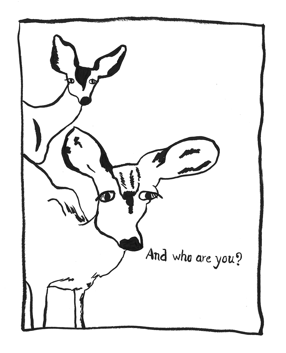 'And Who Are You?', ink on paper, 2023