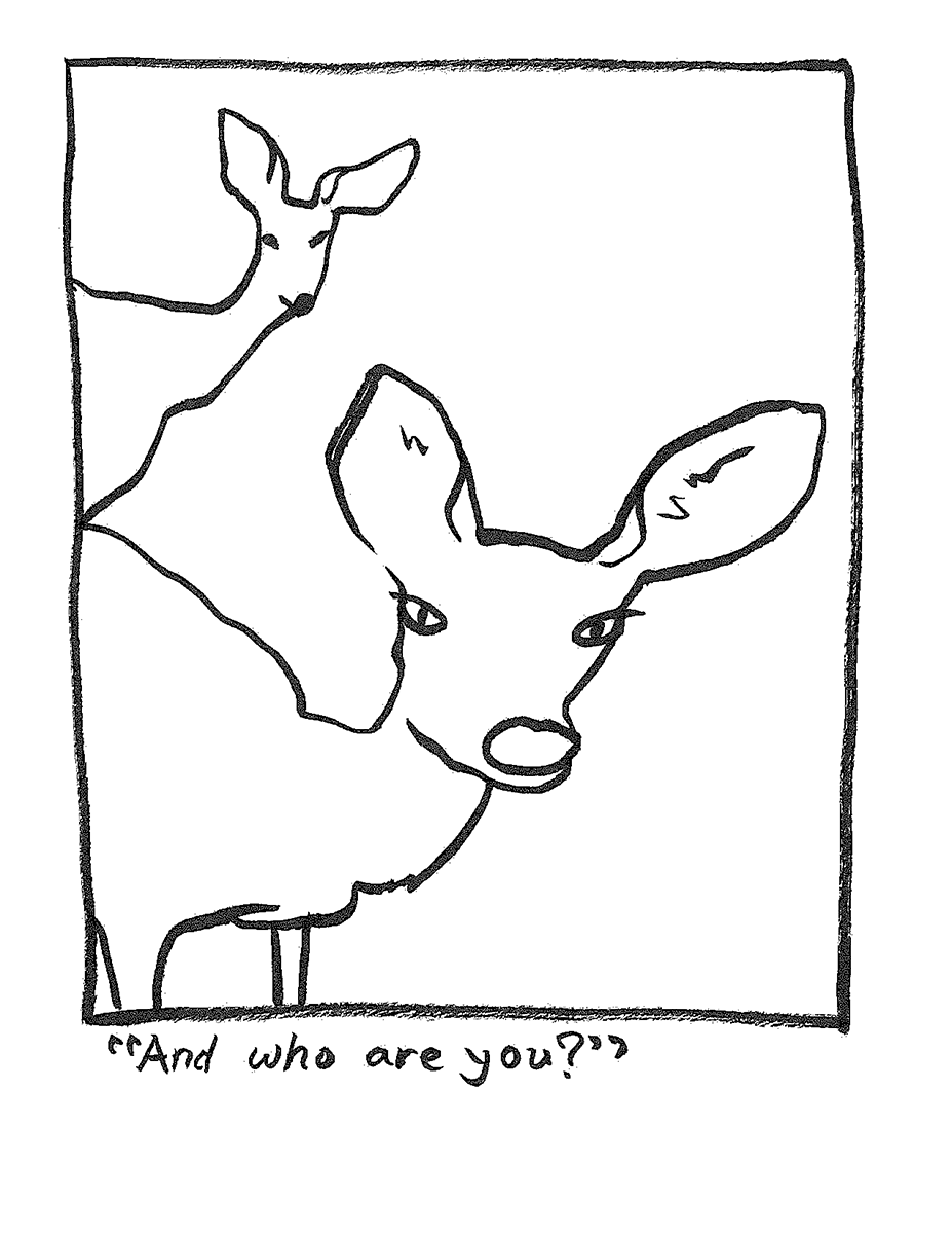 'And Who Are You?', ink on paper, 2023