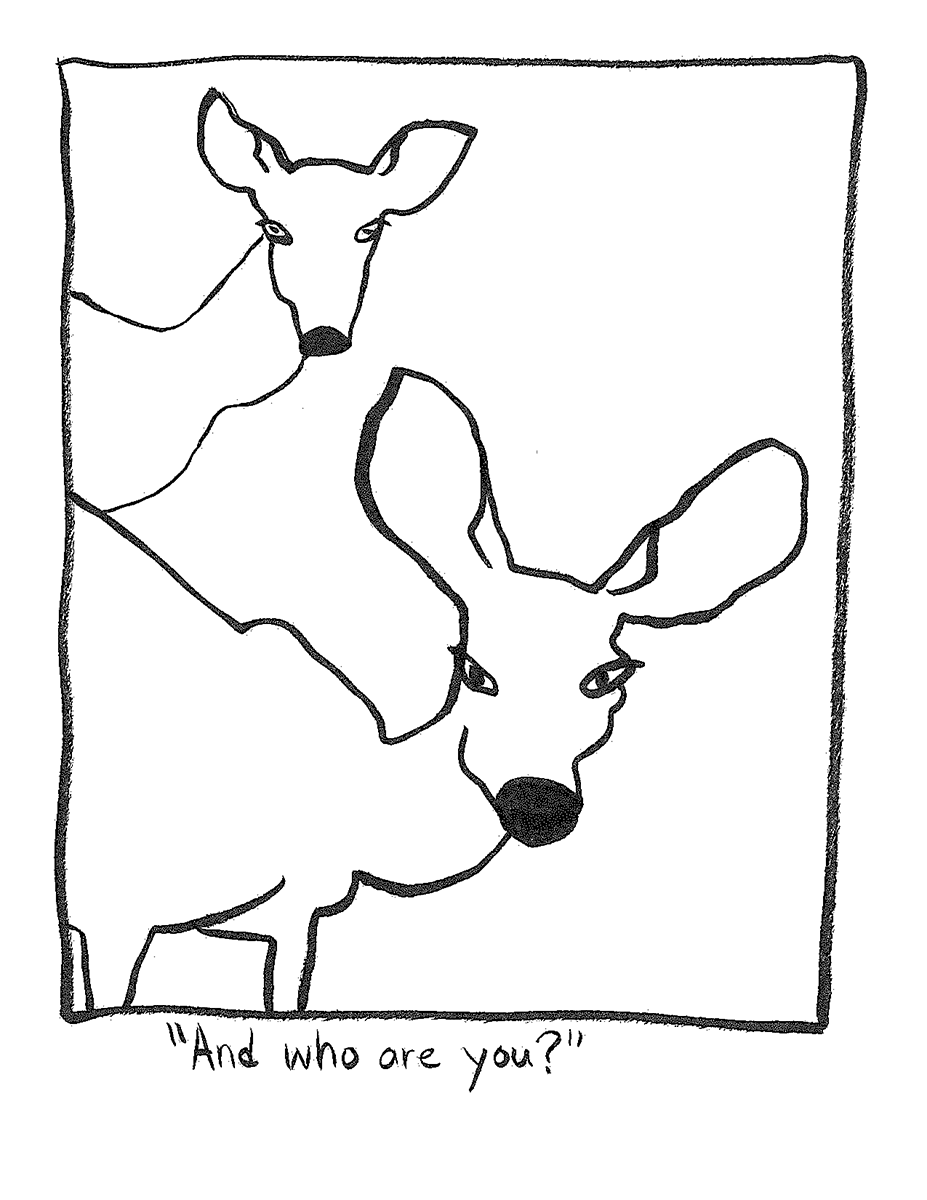 'And Who Are You?', ink on paper, 2023